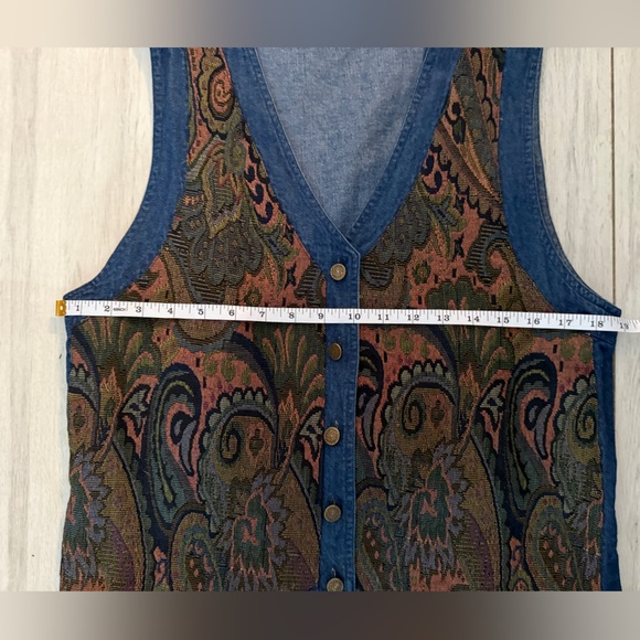 Vintage Casey And Max Denim Paisley Vest Size Medium All Seasons - Picture 10 of 10